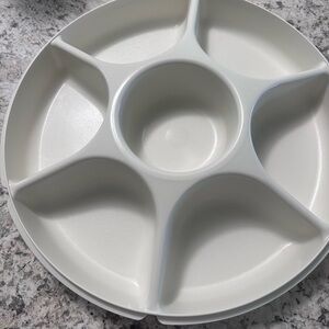 Tupperware VTG White Divided Serving Tray
